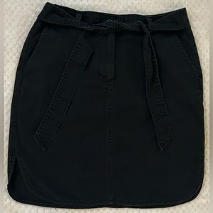 Talbots Black Tie Waist Mini Skirt
